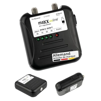 Immagine di Maxx.onLine Tester ST 1 di segnale per televisione via cavo DVB C/DVB T, analogico/digitale 40 862 MHz