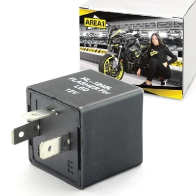 Immagine di Area1 indicatore di direzione universale per moto relè digitale lampadine a LED incandescenza e alogene, 12 V, 3 pin, poli, LED, elettronico, compatibile con