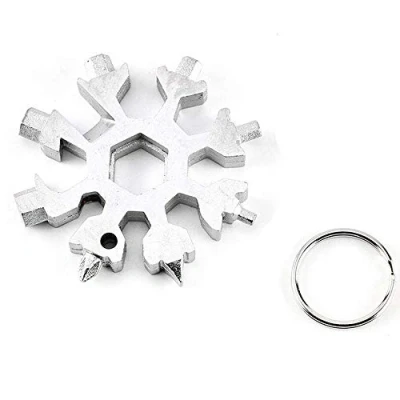 Immagine di 18 In 1 Snowflake Multi Tool, Acciaio Inossidabile Tool Card Cacciavite Bottle Opener Avventura Strumento Per Outdoor Indoor (Bianco)