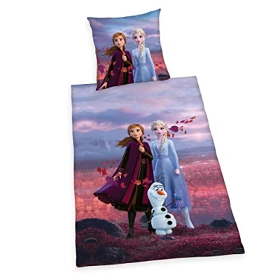 Immagine di Herding Set Copripiumino Disney Frozen 2 Biancheria da Letto, Lino, Multicolore, alla Tedesca