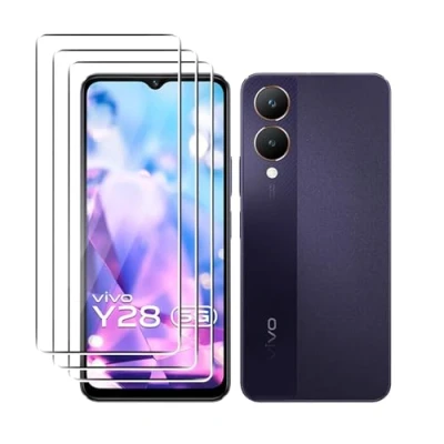 Immagine di Jinyunlai 3 Pezzi, Vetro Temperato per vivo Y28 5G, Pellicola Prottetiva Anti Graffio, Impronte, Senza Bolle, Durezza 9H, Ultra Trasparente, Resistente, proteggi schermo