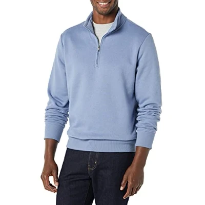 Immagine di Amazon Essentials Felpa in Pile a Maniche Lunghe con Cerniera Intera Uomo, Blu, XL