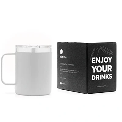 Immagine di BALIBETOV 355ml Tazza Termica, da Viaggio per Caffe, Beuta Vuoto in Acciaio Inossidabile, Termica con Coperchio a Prova di Perdite, Adatta Caffe e Altre Bevande (Bianco)