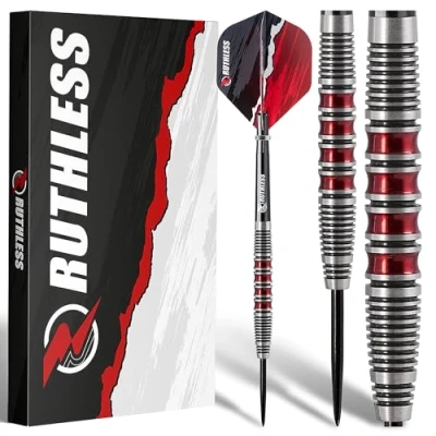 Immagine di RUTHLESS Red Falcon Set di freccette professionali in tungsteno, 22 g e 24 g, con alette steli (22 g)