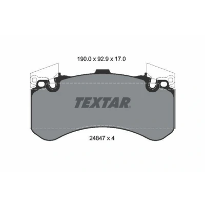 Immagine di TEXTAR 2484701 Kit pastiglie freno Non predisposto per contatto segnalazione usura con contrappesi AUDI: A6 C7 Avant, A7 Sportback, Sedan