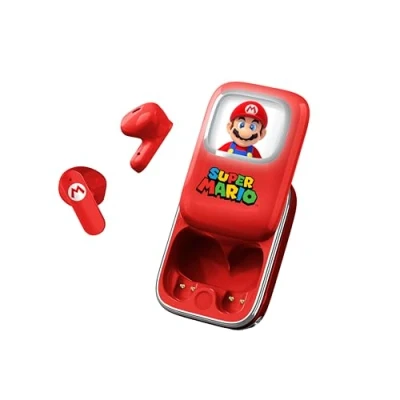 Immagine di OTL Technologies Cuffie wireless Super Mario con custodia di ricarica scorrevole e luce a LED