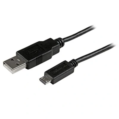 Immagine di StarTech.com USBAUB3MBK Cavo di Sincronizzazione e Ricarica USB a Micro Slim per Smartphone Tablet Android, A/B, 3 m, Nero