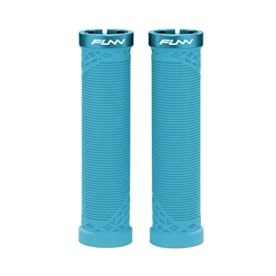 Immagine di Funn Hilt manopole per Mountain Bike con sistema di bloccaggio semplice, leggere ed ergonomiche, un diametro interno 22 mm, uniche manubrio motivo (Turchese)
