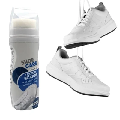 Immagine di BullTek Set Completo per le Sneakers Lucido e Sbiancante 75 ml con Pratico Applicatore in Tubetto Spugna Rimuove Macchie Sporco Perfetto Scarpe da Ginnastica (SBIANCANTE)