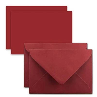 Immagine di FarbenFroh by GUSTAV NEUSER di 25x biglietti con busta set singoli DIN A7 10,5x7,3 cm rosso scuro buste da lettera C7 adesivo umido etichette regalo ideali