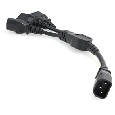 Immagine di SZRMCC IEC320 C14 a 3 x C13 10A 250V per UPS PDU Server Y Split Cavo di alimentazione prolunga (1 pz)