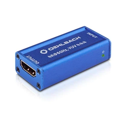 Immagine di Oehlbach Ripetitore UltraHD (amplificatore di segnale HDMI per segnali UltraHD, HDR, Dolby Vision, 4K con 60Hz, HDCP 2.2), colore: Blu cobalto