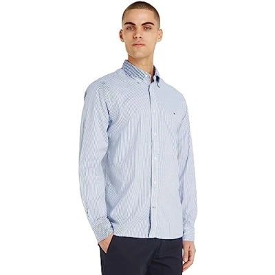 Immagine di Tommy Hilfiger SLIM Camicia, Uomo, Taglia: Medium, Carbon navy / white