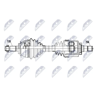 Immagine di NTY NPW BM 206 Albero motore / Semiasse Assale anteriore Sx 603mm Trasmissione automatica MINI: Hatchback, Cabrio