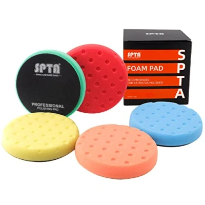 Immagine di Lucidatura Pads, SPTA 5Pcs 6 Pollice (150mm) Flat Buffing Sponge Pads Taglio Pad Kit Per Car Buffer Compounding, e Ceratura