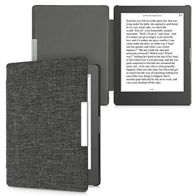 Immagine di kwmobile Cover compatibile con Kobo Aura Edition 1 Custodia a libro in tessuto Copertina Flip Case per lettore eReader