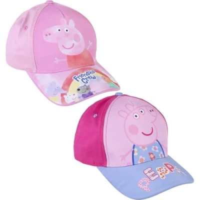 Immagine di Cappello per Bambini di Peppa Pig e i suoi Amici Fucsia/Viola Da 2 a 8 Anni con Cotone Poliestere Berretto Strappo sul Retro Regolabile Prodotto Originale Ideato in Spagna