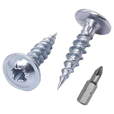 Immagine di SKIR&#039;CO (100 pezzi) in acciaio zincato 3,0 x 10 mm viti per legno argento, metallo, testa wafer, Pozidriv, autofilettanti
