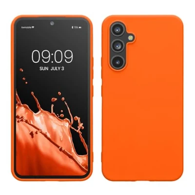 Immagine di kwmobile Custodia Compatibile con Samsung Galaxy A54 5G Cover Back Case per Smartphone in Silicone TPU Protezione Gommata arancione fluorescente