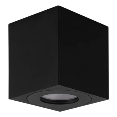 Immagine di Eglo Plafoniera per esterni Torrecola, lampada soffitto, in alluminio di colore nero, faretto da soffitto con attacco GU10, IP44, 8 x cm