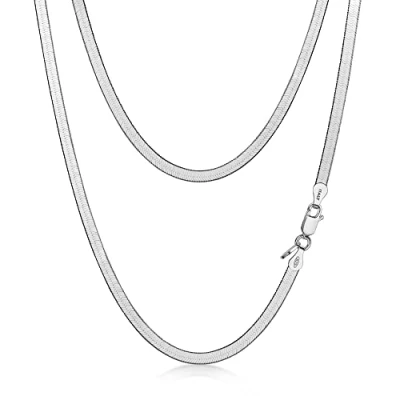 Immagine di Amberta Collana Serpente Piatta da Donna In Argento Sterling 925: 3 mm 45 cm