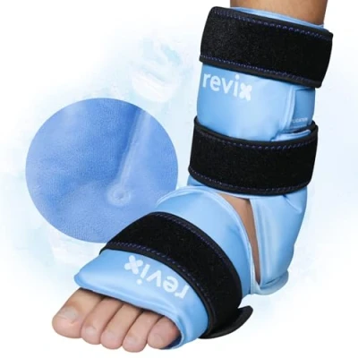 Immagine di REVIX pacchetto di ghiaccio del piede con terapia compressione a freddo, sollievo dal dolore per tendine Achille, al alle caviglie slogate