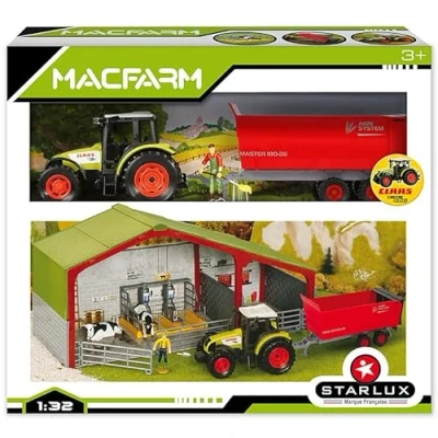 Immagine di STARLUX Cofanetto Farm La Latteria con Trattore Claas Celtis 446, Rimorchio Cisterna e Accessori Scala 1/32 Gamma Fattoria Da 3 Anni 802165
