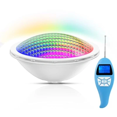 Immagine di LyLmLe LED Piscina PAR56, 20W Lampada Sommergibile PAR56 Multicolore RGB Dimmerabile con Telecomando, Subacquea a Illuminazione Cambia Colore Impermeabile IP68, 120angolo, 12V AC