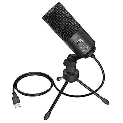 Immagine di FIFINE USB Microfono per PC, Condensatore Microfoni Registrazione Studio Professionale, Computer podcast, Voci vocali, Voice Over, Streaming e Video