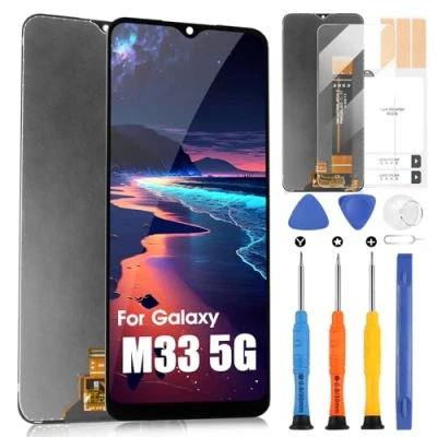 Immagine di ARSSLY Schermo LCD per Samsung Galaxy M33 5G TFT Display SM M336B M336BU Touchscreen Digitazer Full Assembly Sostituzione con Riparazione Kit (Nero)