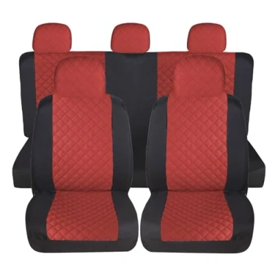 Immagine di Susy Shop Coprisedili Auto Universali, Anteriori e Posteriori, Compatibilità Universale Montaggio Semplice (A23 Set Completo, Rosso)