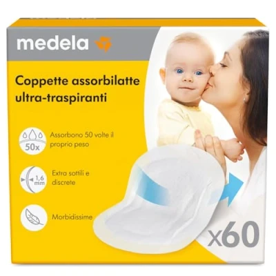 Immagine di Medela Coppette assorbilatte ultra traspiranti Altamente assorbenti, e discrete per un uso confortevole