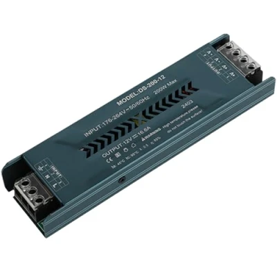 Immagine di Alimentatore switching LED sottile per ingegneria domestica 16.5A 12V 200W ingresso driver trasformatore AC176 264V a uscita DC12V adatto barre luminose bassa tensione