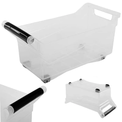 Immagine di KADAX scatola portaoggetti, contenitore con ruote, in plastica maniglie, plastica, trasparente (10 L)