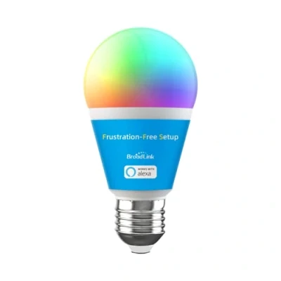 Immagine di Lampadine intelligenti Broadlink, configurazione senza frustrazioni (FFS), tecnologia BLE Mesh, A60/E27/9 W/800 lm/LED, cambio di colore con sincronizzazione musicale (1 pack)
