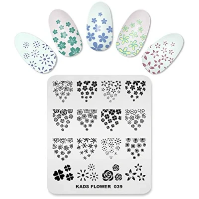 Immagine di KADS Nail Stamping Piatto Fiore Natura Art Timbro Template DIY Image Manicure Plate Stencil Tools (FL039)