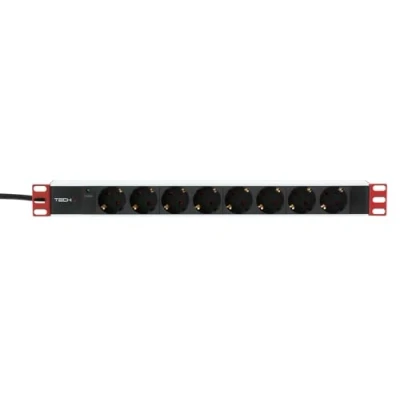 Immagine di Techly Professional 106916 Multipresa 8 Posti da Rack 19&quot; Spina Schuko Angolata 1U Nero/Argento