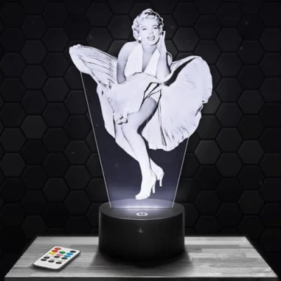 Immagine di Lampada da comodino, Luce notturna tattile M.Monroe illusione 3D LED, idea regalo di Natale per ragazzi e ragazze notte bambini o adulti