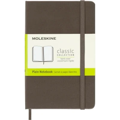 Immagine di Moleskine Classic Notebook, Taccuino con Pagine Bianche, Copertina Rigida e Chiusura ad Elastico, Formato Pocket 9 x 14 cm, Colore Marrone Terra, 192