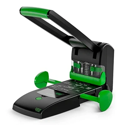 Immagine di Novus 025 0651 Perforatore per alti spessori 60 B2200RENEW Nero/Verde Formato di regolazione max.: DIN A4 200 Fogli (80 g/m²)
