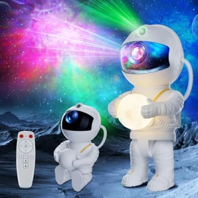 Immagine di Proiettore Stelle Soffitto LED Astronauta 360 Regolabile, con Telecomando, 8 Modalità di Nebulosa, Luce Notturna, Lampada Bambini Adult
