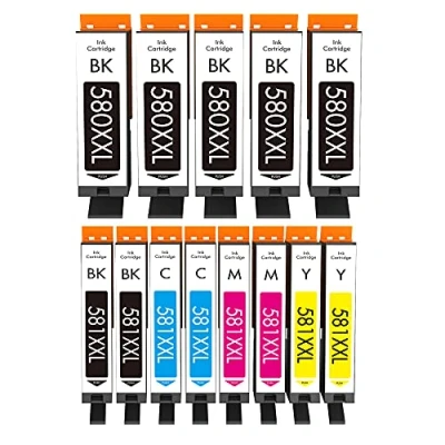 Immagine di Cartridgeify 580XXL 581XXL Cartucce Compatibile con d&#039;inchiostro canon PGI 580 CLI 581 XXL Multipack, per Pixma TS6350 TS705 TS8350 TS9550 TS6351 TS8351 TR8550 TR7550 TS9150 TS9551C TS8250