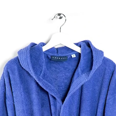 Immagine di Caleffi Minorca Accappatoio con Cappuccio, Cotone , Blu, XL, 75872