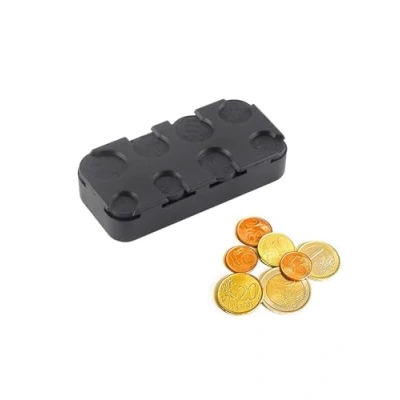 Immagine di Supporto per monete in euro, distributore di euro rettangolo portamonete plastica scatola immagazzinaggio organizzatore uso auto