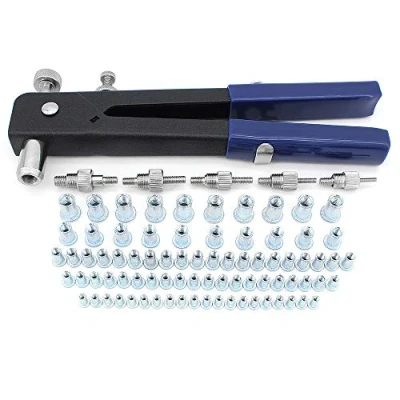 Immagine di Yuhtech Kit Rivettatrice Professionale, 86Pcs Kit, Rivetti Dadi M3 M4 M5 M6 M8 Pinza Pistola Manuale a Filettati