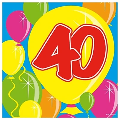 Immagine di Tovaglioli 40 anni con palloncini 25 x cm 20 pezzi