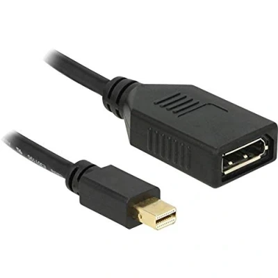 Immagine di Delock 65554 DisplayPort Adattatore [1x Spina Mini 1x Presa DisplayPort] Nero con nucleo in ferrite 21.00 cm