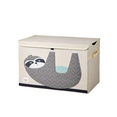 Immagine di 3 Sprouts Contenitori Porta Giochi Bambini Baule e Scatola per Giocattoli Contenitore con Coperchio Cesta Bradipo