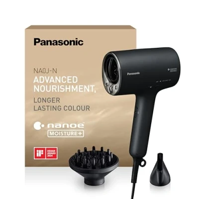 Immagine di Panasonic EH NA0J N825 Asciugacapelli nanoe MOISTURE+ e Minerale, Diffusore Bocchetta Concentratrice, Intelligent Sensing, Modalità Alternata Calda Fredda, Cura della Pelle, Potenza 1600W, Nero