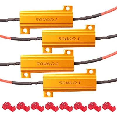 Immagine di Kinstecks ​​4PCS 50W 6Ohm Resistori di carico a LED Resistenza segnale Adattatore per lampeggiatore Errore correzione flash indicatori direzione Luci targa DRL